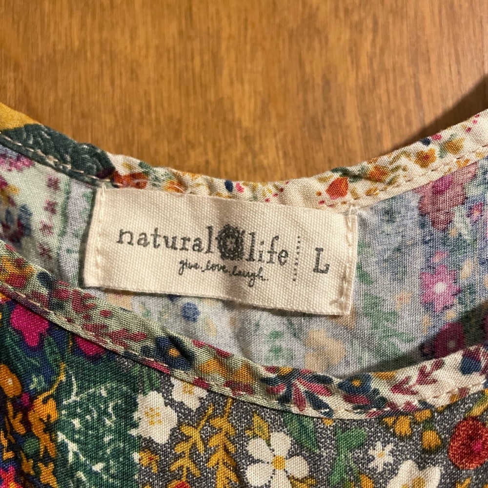 NATURAL LIFE Multicolor Patchwork Wide Leg Jumpsuit - Picture 2 of 3